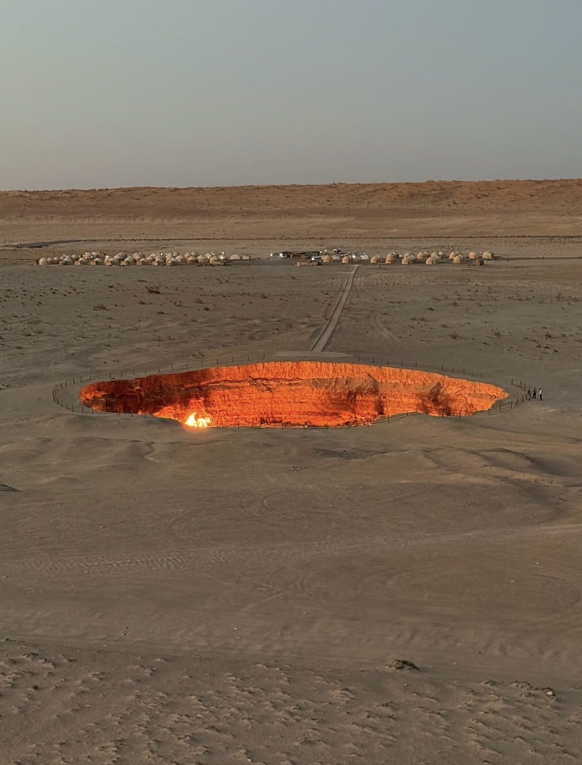 Darvaza crater at night